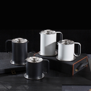 Cooking oil keeper Oil filter mug Stainless steel oil dispenser