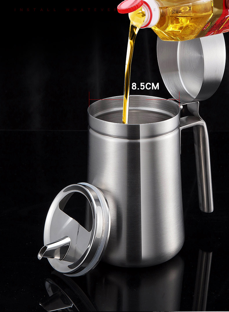 Stainless Steel Oil Can with Big Mouth