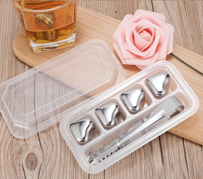 Heart Shape Metal Ice Cubes