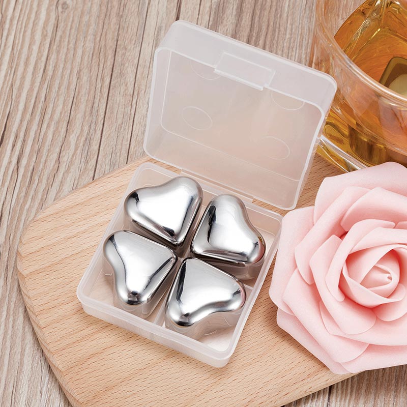 Whiskey Ice Cube Heart Shape 4pcs