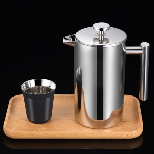 Stainless Steel Double Wall Metal Tea Filter Pot