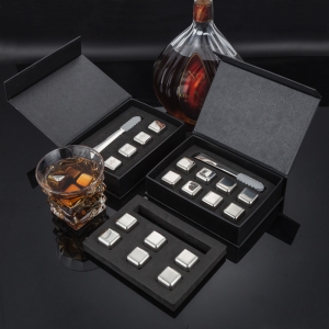 golden whiskey ice cube reusable chilling stones