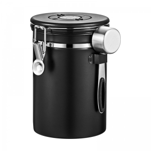 Airtight Stainless Steel Kitchen Food Storage Coffee Canister with Date Tracker and Scoop